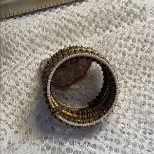 Gold and Brown Coiled Wire Bracelet